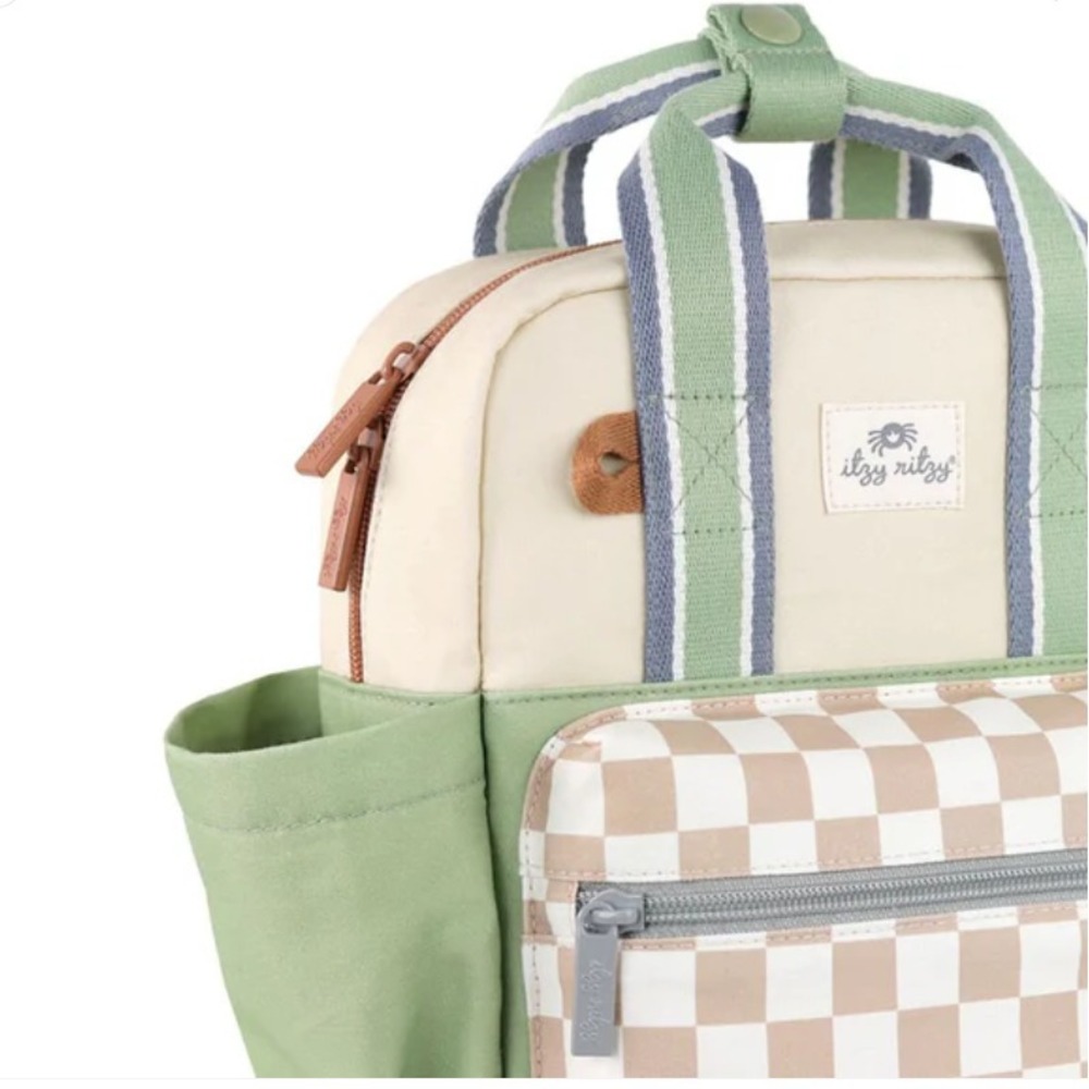 Itzy Ritzy Toddler Checkered Backpack, Lunch Box Bundle Daycare Jr Size - Picture 4 of 11